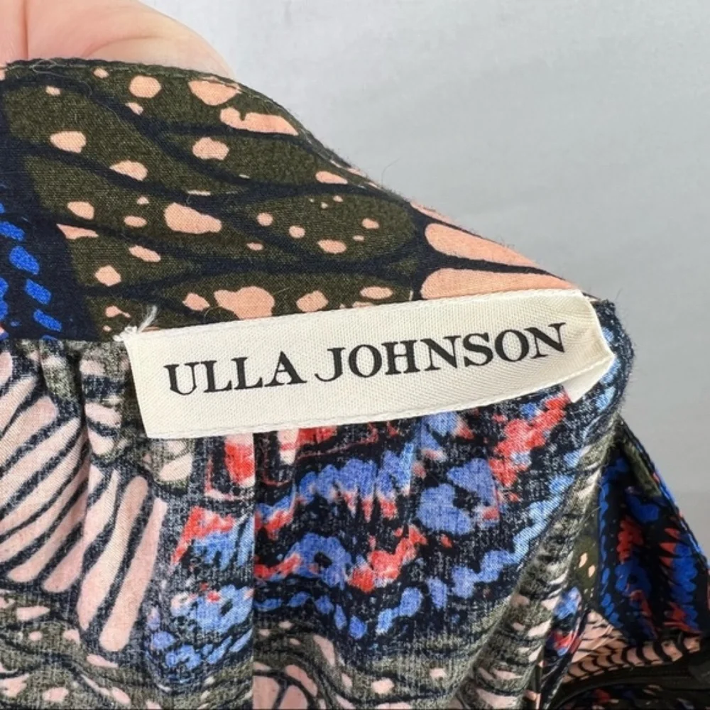 Ulla Johnson Sylvie Tiered Poplin Printed Skirt